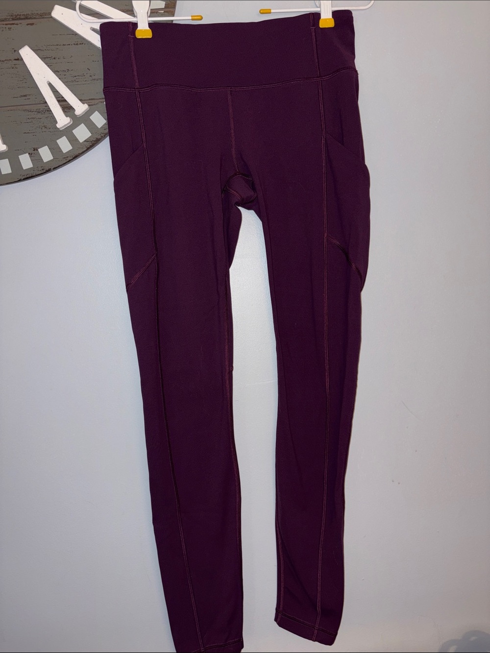 Lululemon High-Waist Performance Leggings in Deep Plum